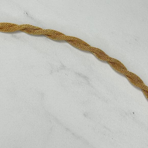 Vintage Gold Twisted Mesh Chain Belt Hook Closure Small (S) โจ - Picture 9 of 11